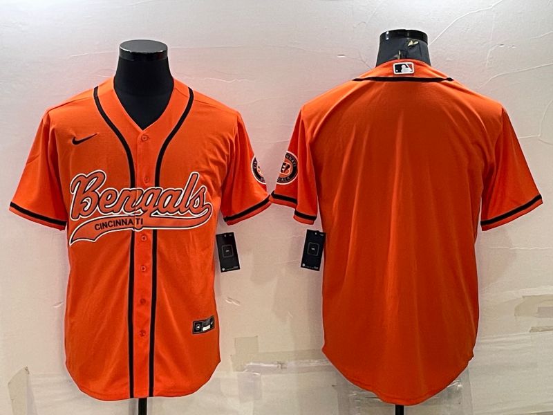 Men Cincinnati Bengals Blank Orange 2022 Nike Co branded NFL Jersey3